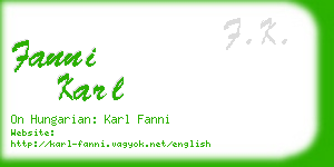 fanni karl business card